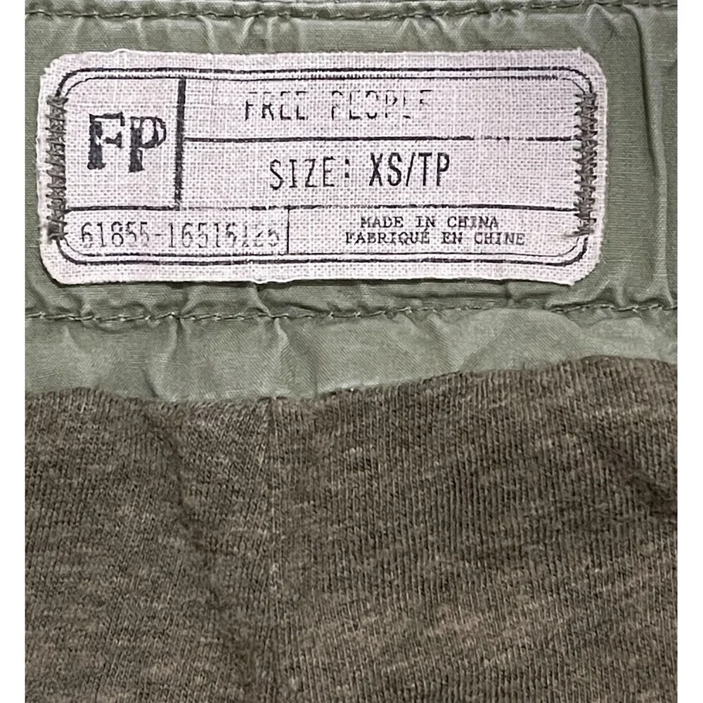 Free‎ People Pants Womens XS Green Utility Cargo Zipper Jogger Pockets Casual